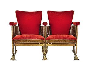theater seats with bright red material